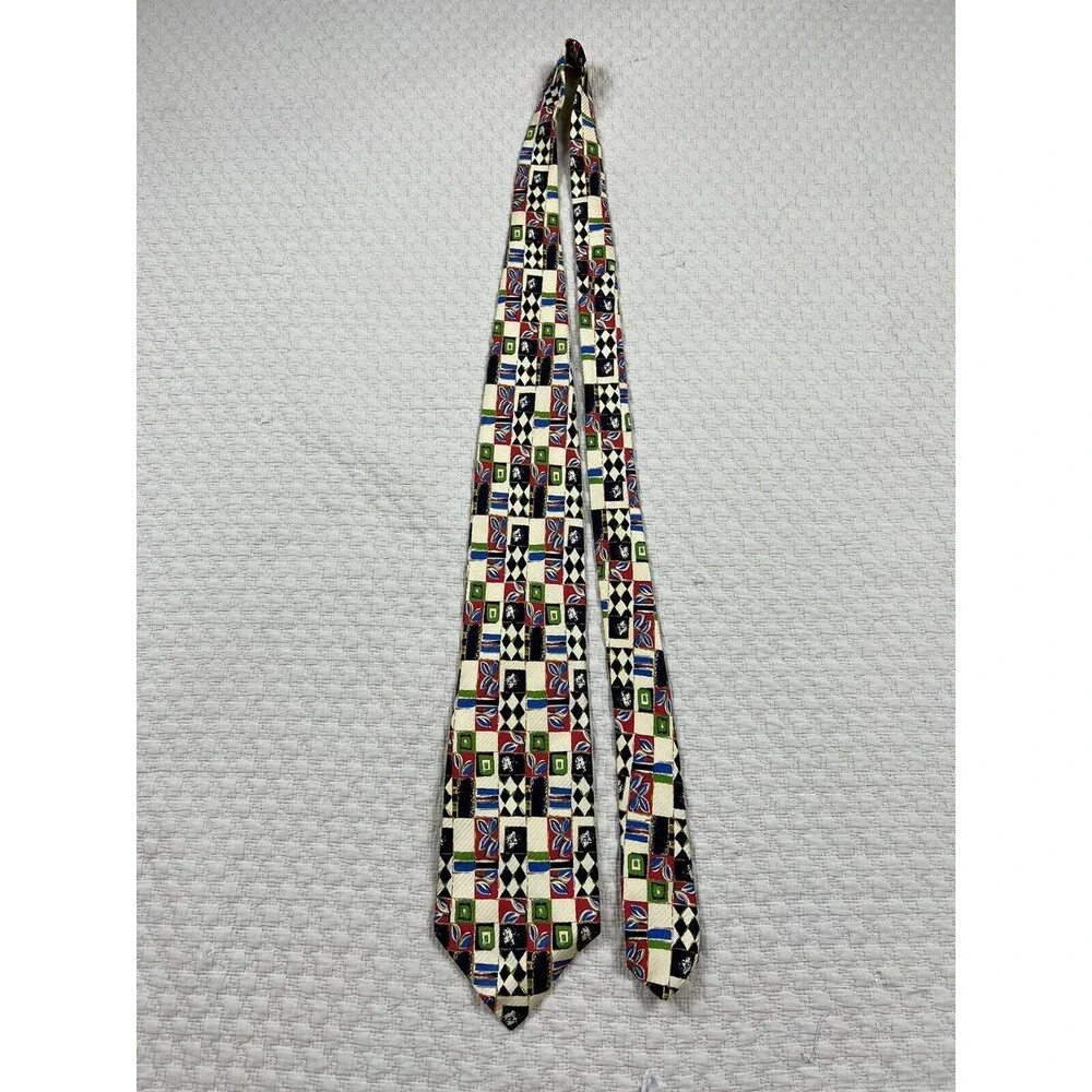 BATTAGLIA BEVERLY HILLS Abstract Colorful Silk Tie‎ 59